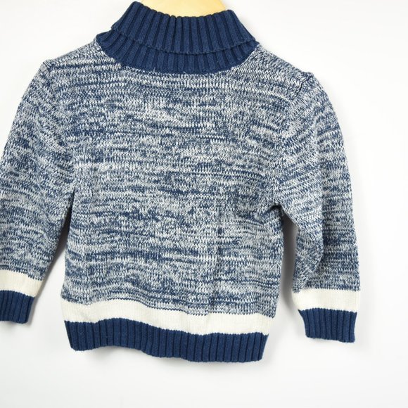 Blue and cream mixed knit sweater 18-24m - Picture 6 of 6